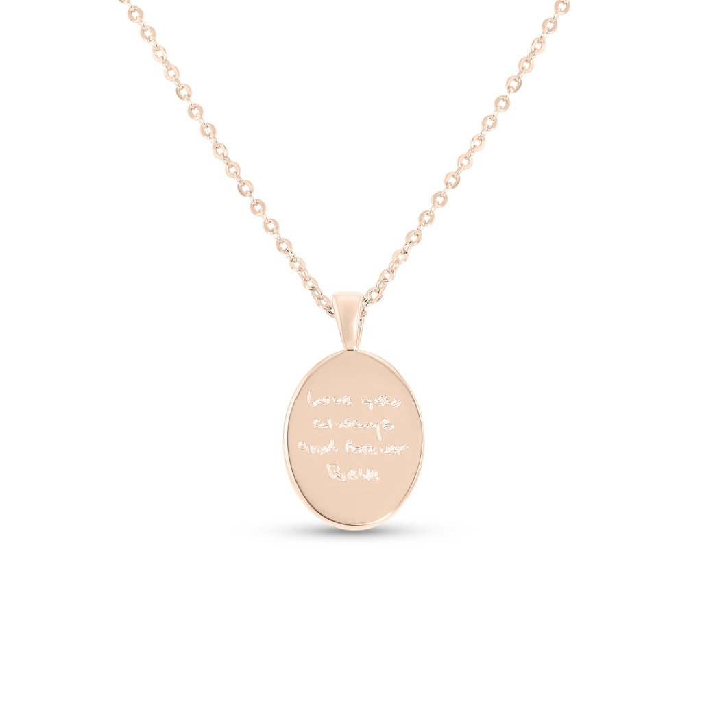 Oval Handwriting Necklace - MemoriesMade