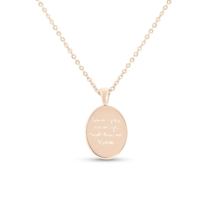 Oval Handwriting Necklace - MemoriesMade