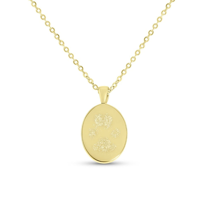Oval Pawprint Necklace - MemoriesMade