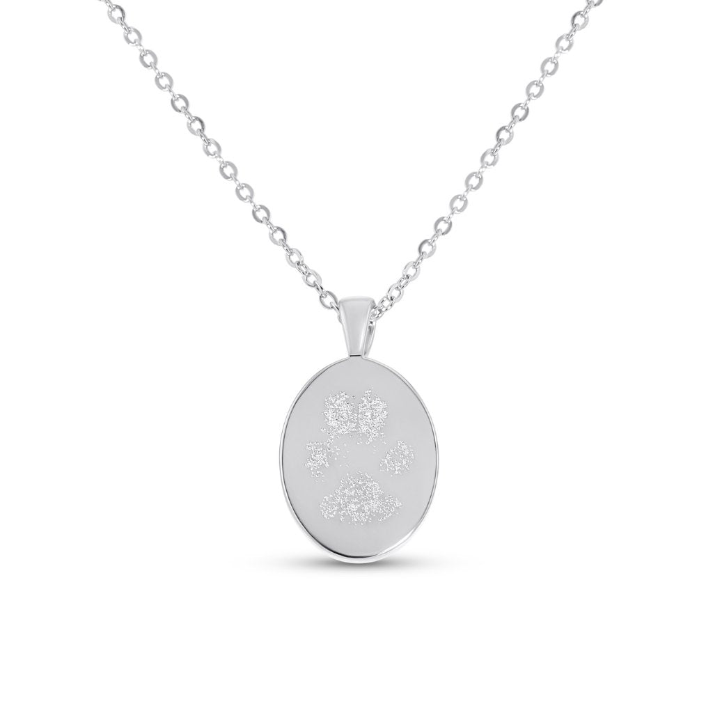 Oval Pawprint Necklace - MemoriesMade