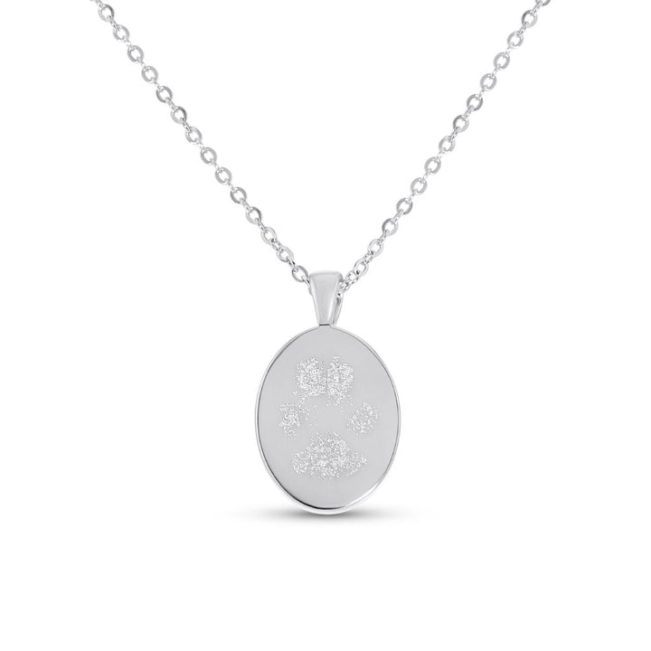 Oval Pawprint Necklace - MemoriesMade