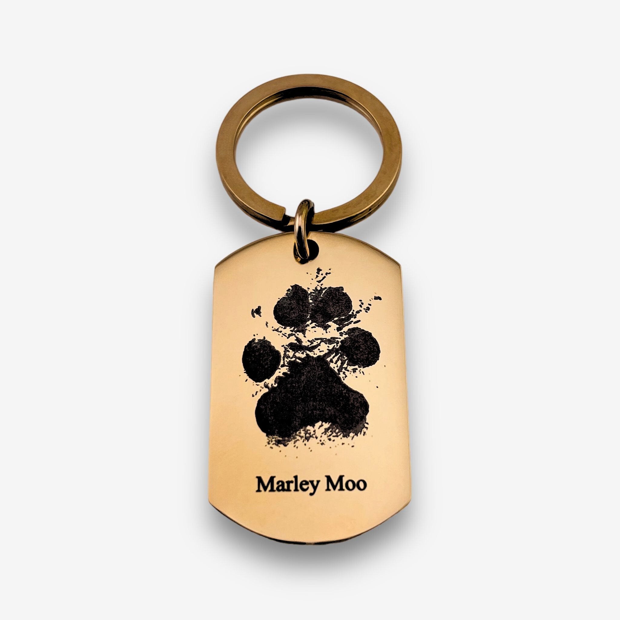 Pawprint Flat Bar Keychain