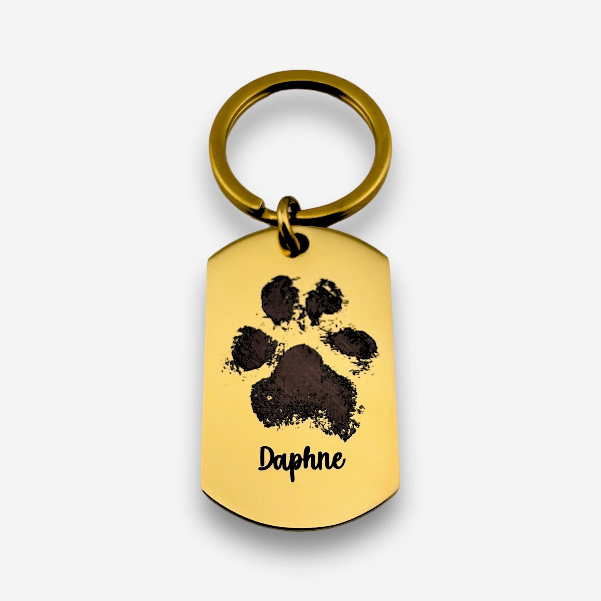 Pawprint Flat Bar Keychain