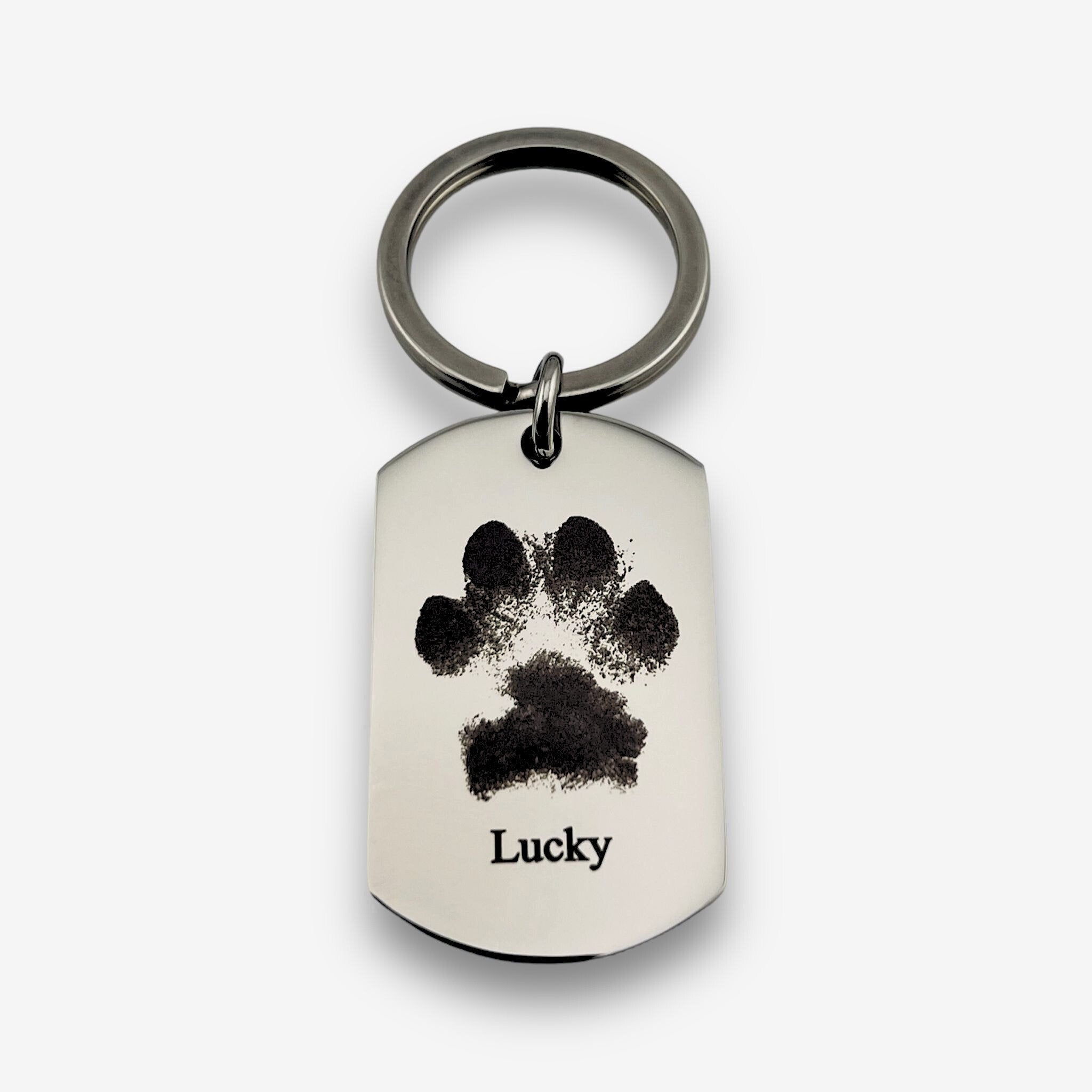 Pawprint Flat Bar Keychain