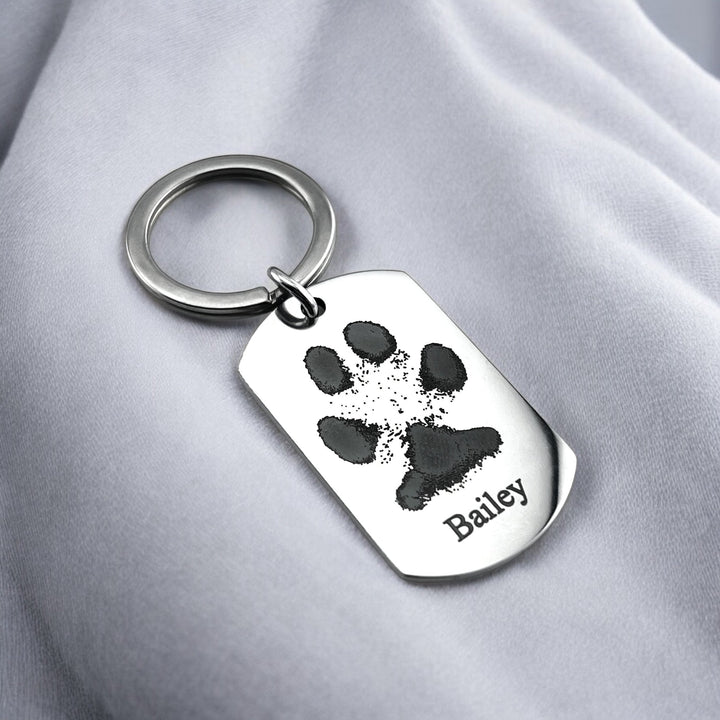 Pawprint Flat Bar Keychain - MemoriesMade