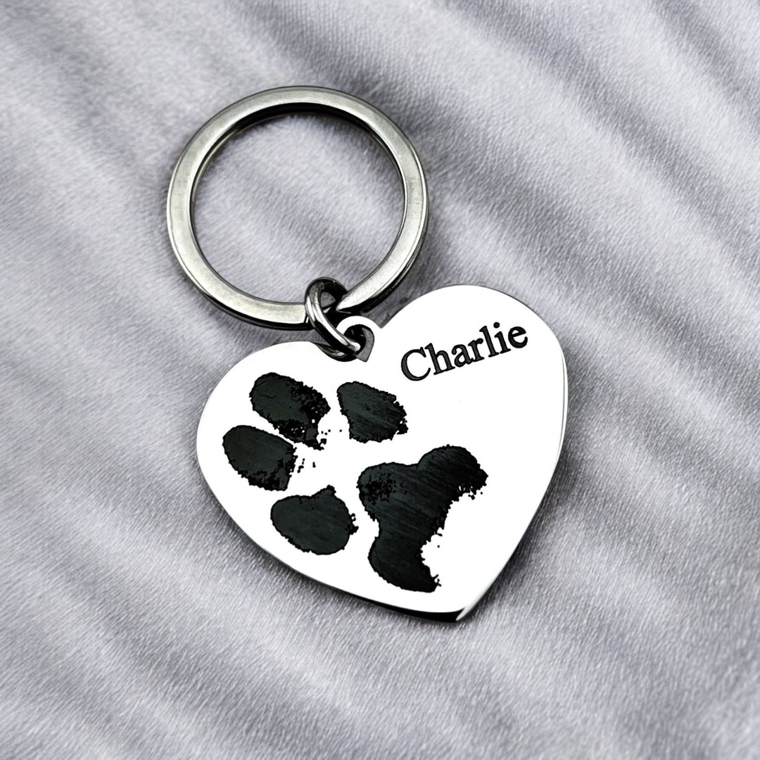 Pawprint Heart Keychain - MemoriesMade