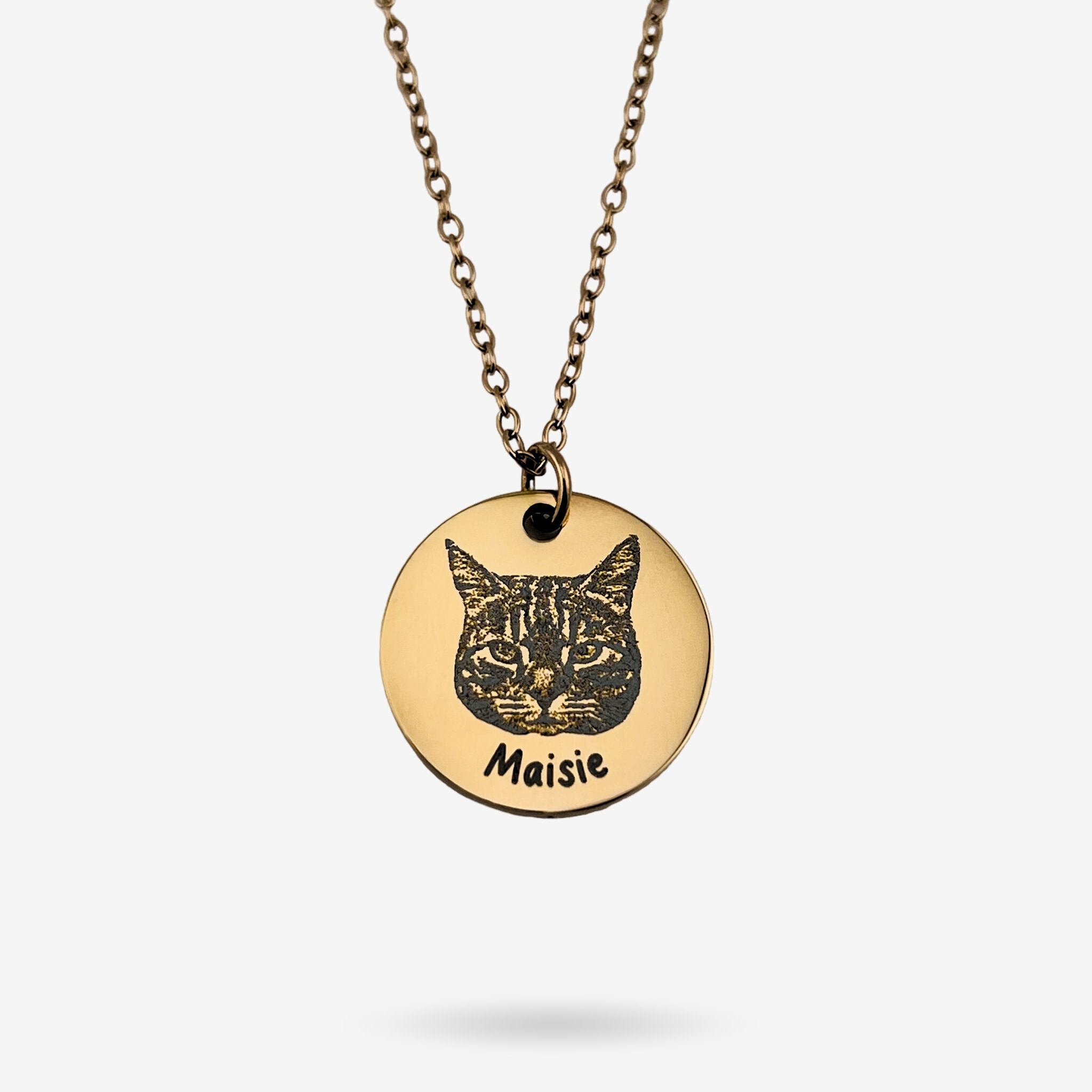 Pet Face Photo Disc Necklace