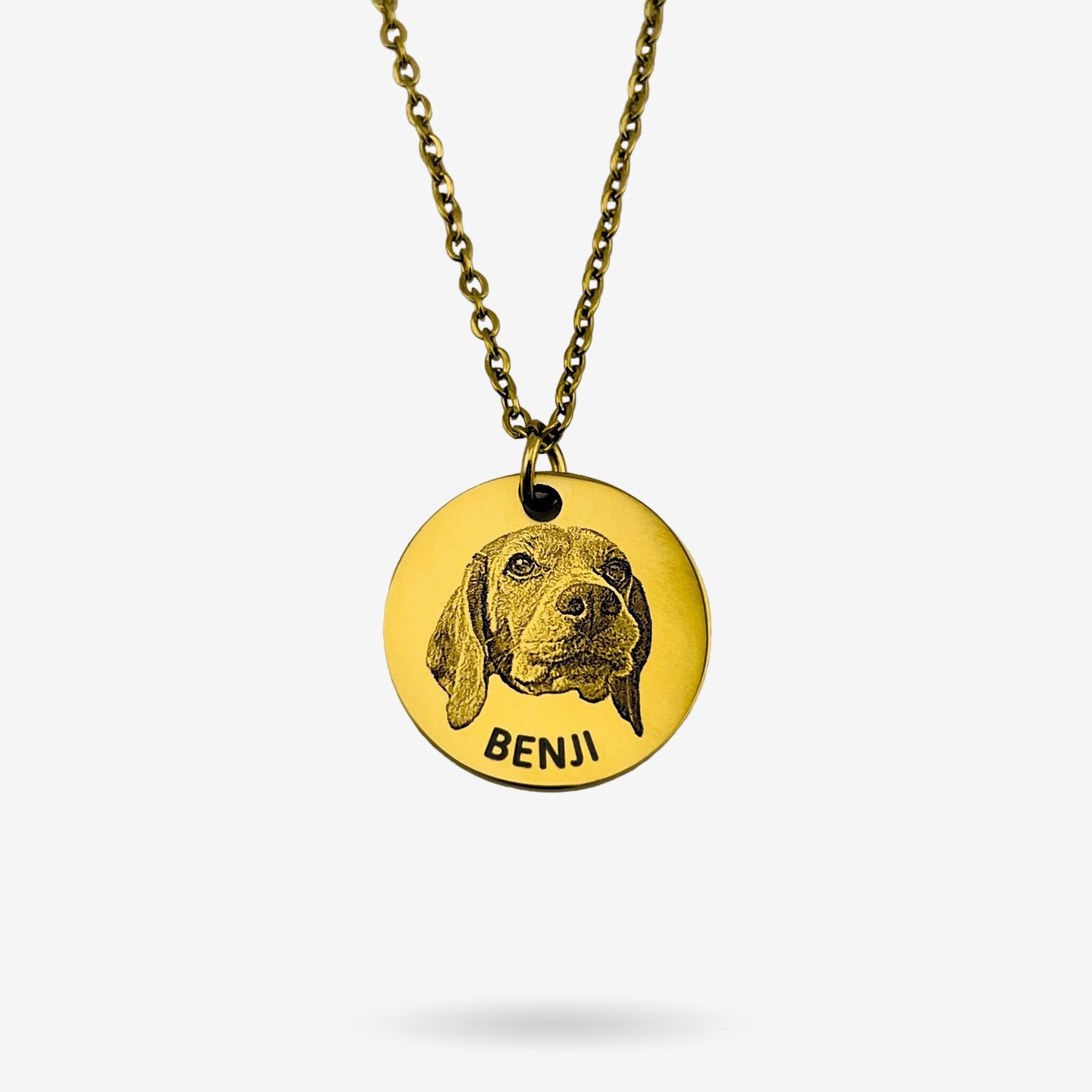 Photo Pet Face Disc Necklace