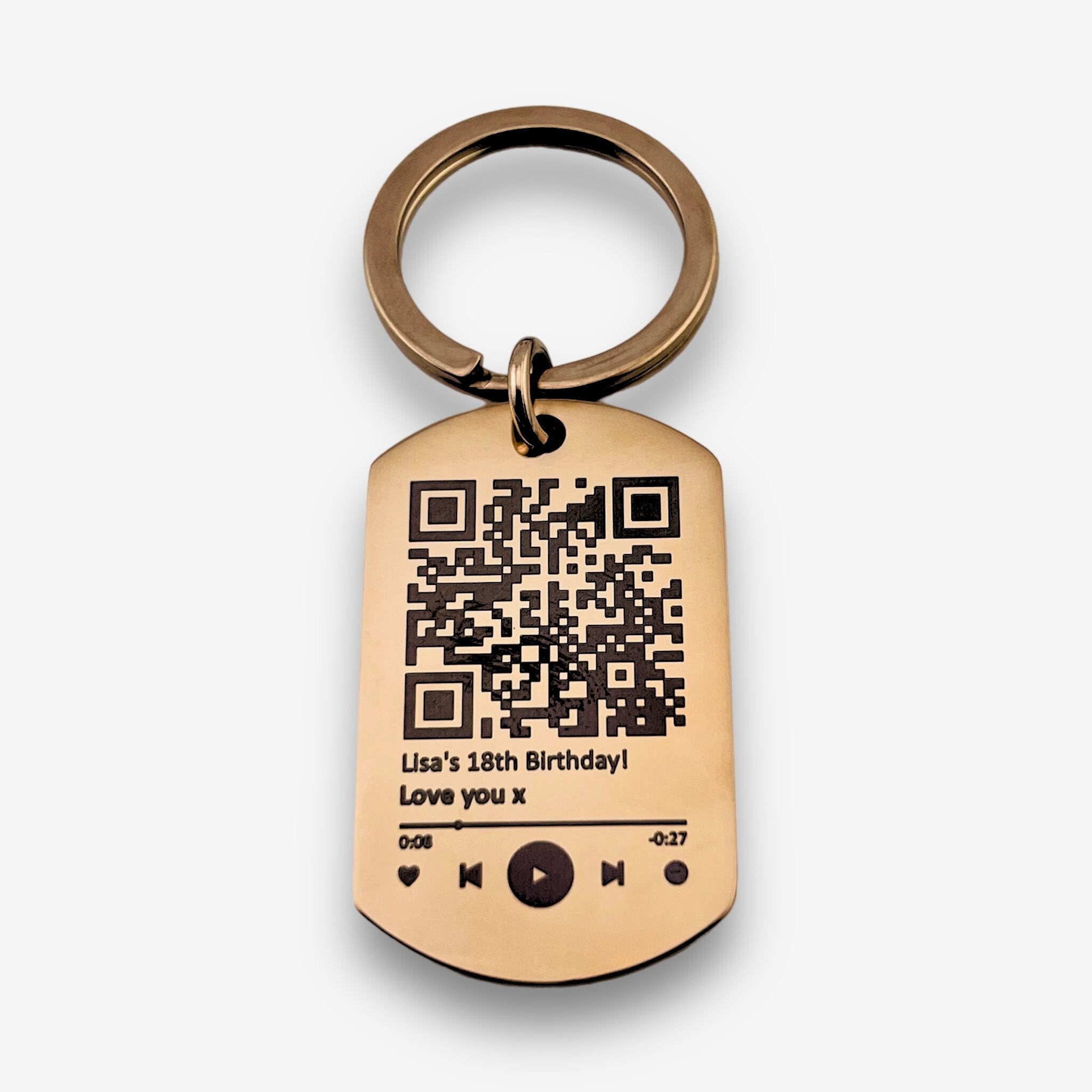 QR Code Flat Bar Keychain