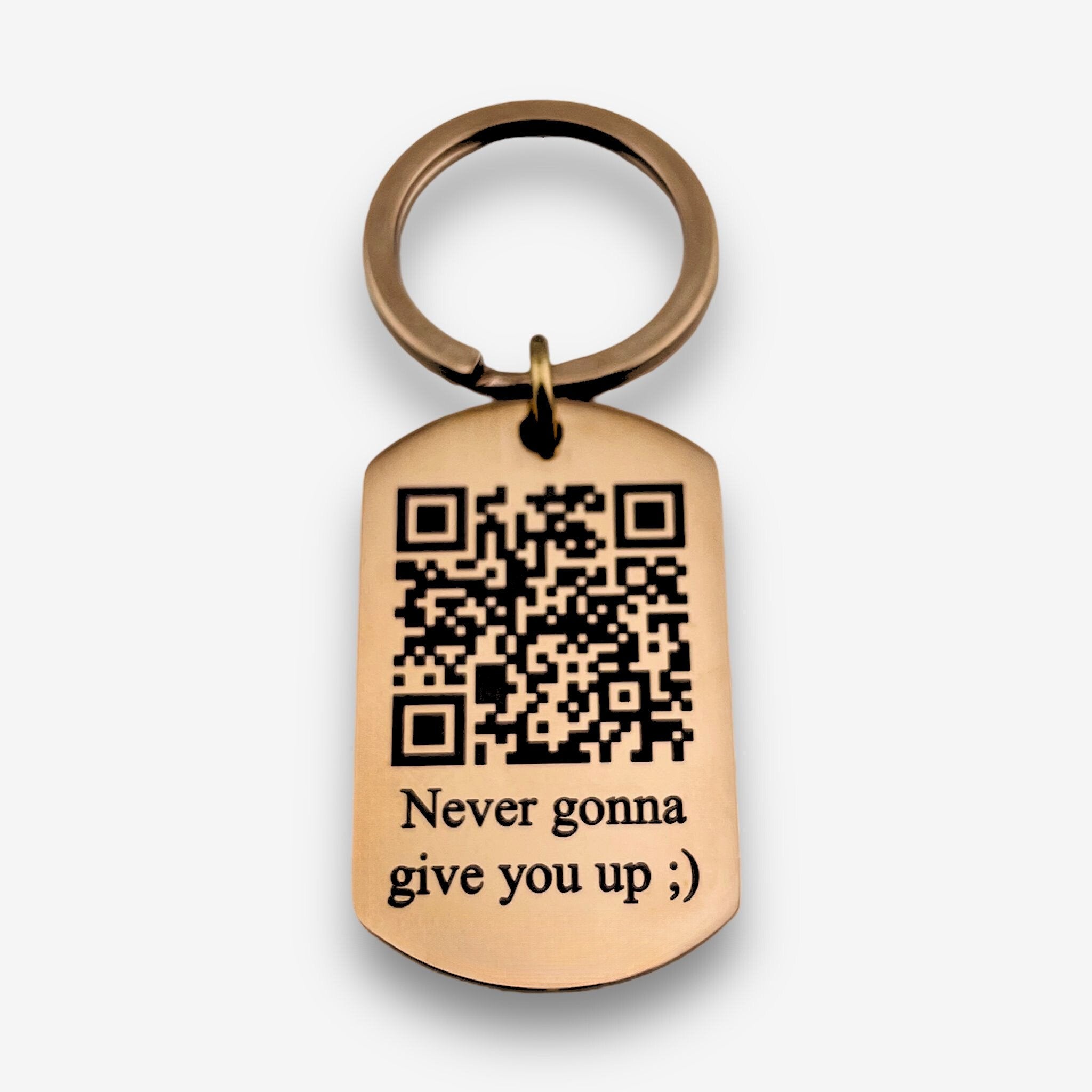 QR Code Flat Bar Keychain