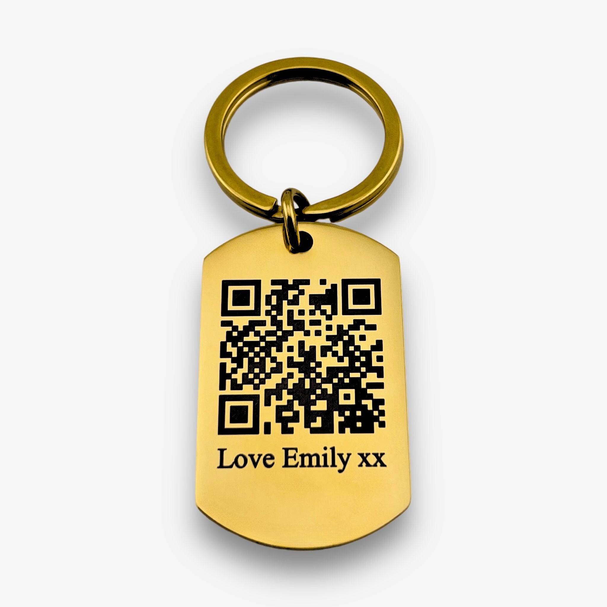 QR Code Flat Bar Keychain