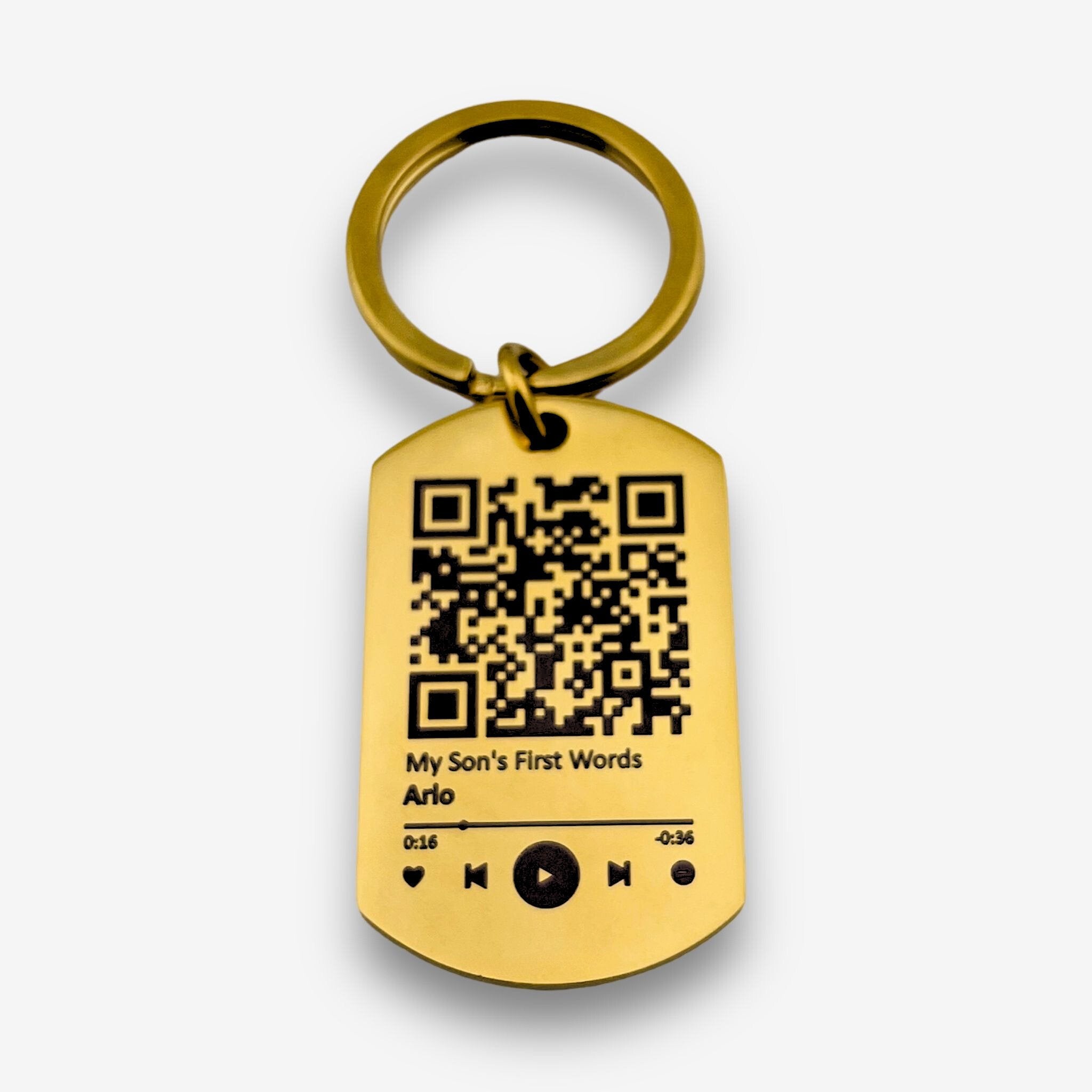 QR Code Flat Bar Keychain