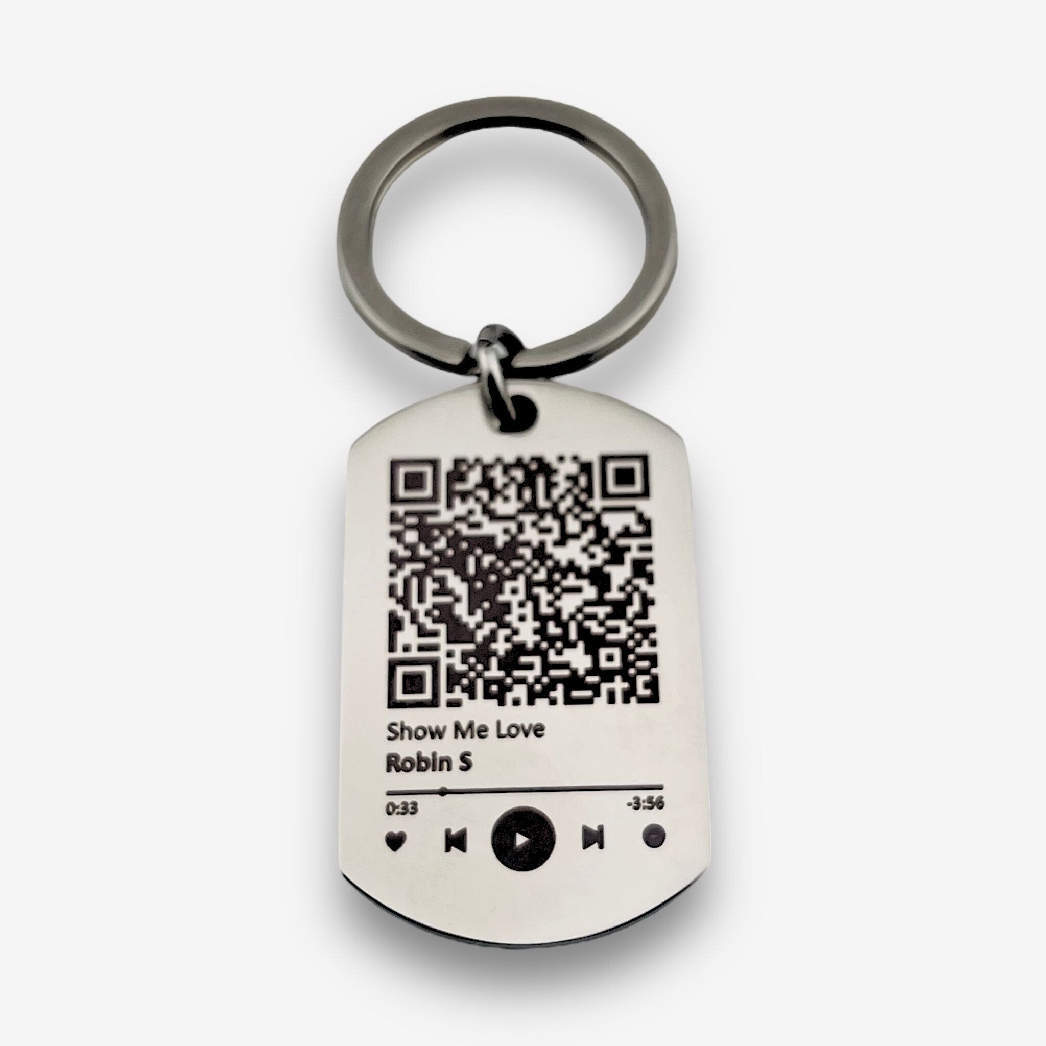 QR Code Flat Bar Keychain