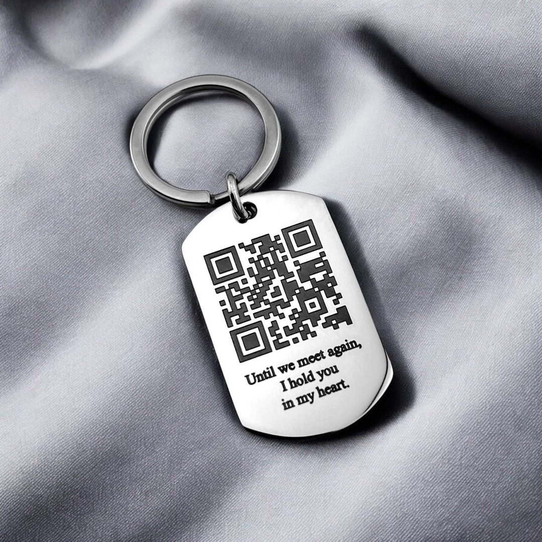 QR Code Flat Bar Keychain - MemoriesMade