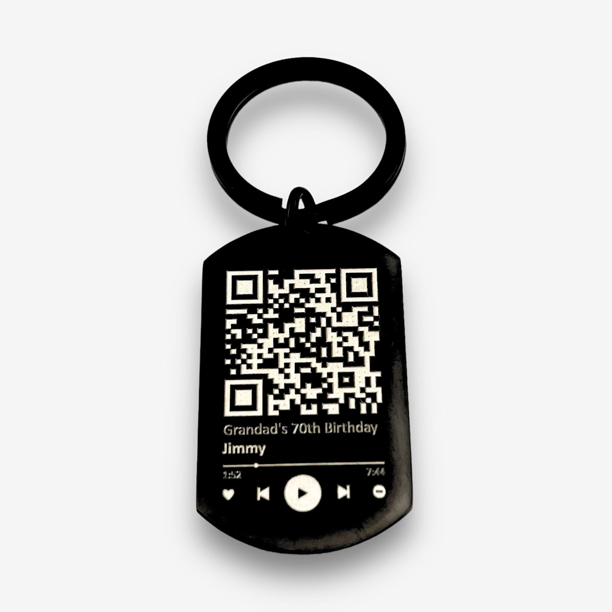 QR Code Flat Bar Keychain