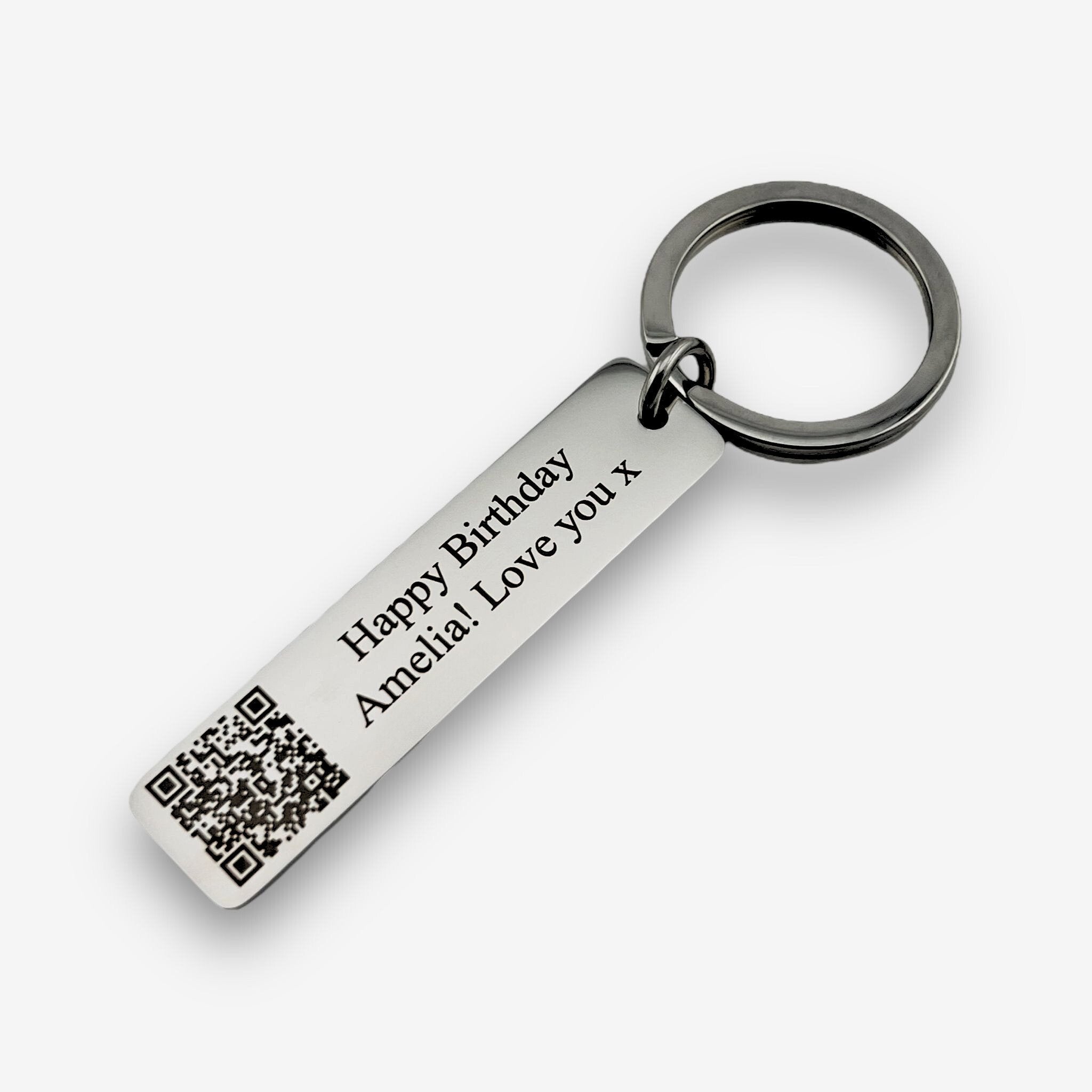 QR Code Slim Bar Keychain