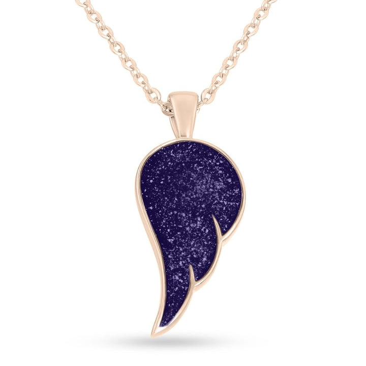Rose Gold Angel Wing Ashes Necklace - MemoriesMade