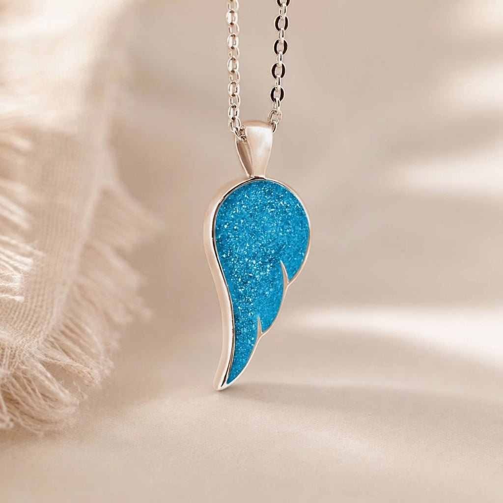 Rose Gold Angel Wing Ashes Necklace - MemoriesMade