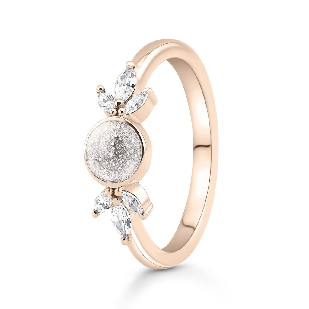 Rose Gold Blossom Tribute Ashes Ring - MemoriesMade