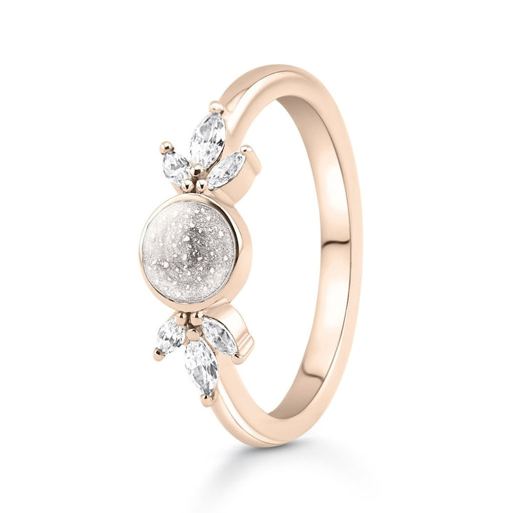 Rose Gold Blossom Tribute Ashes Ring - MemoriesMade