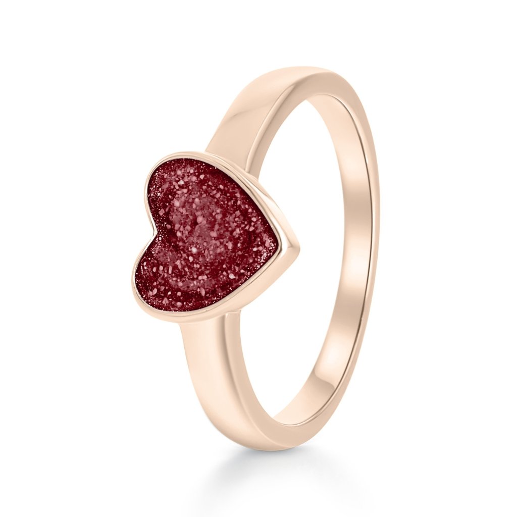 Rose Gold Classic Heart Ashes Ring - MemoriesMade