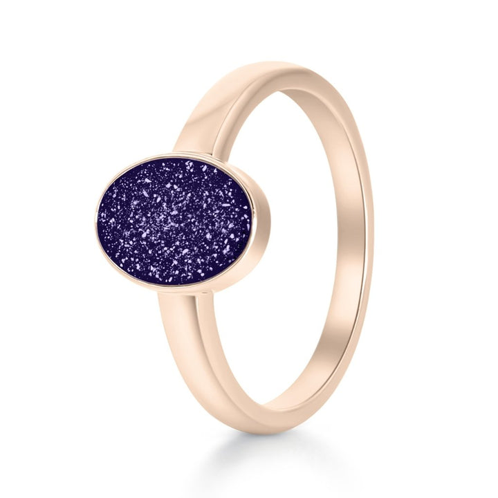 Rose Gold Classic Oval Ashes Ring - MemoriesMade