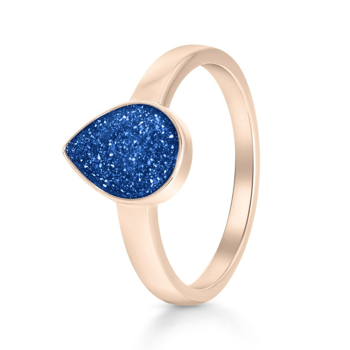 Rose Gold Classic Teardrop Ashes Ring - MemoriesMade