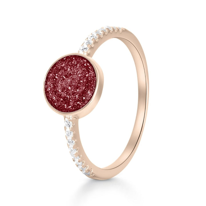 Rose Gold Crystal Set Tribute Ashes Ring - MemoriesMade