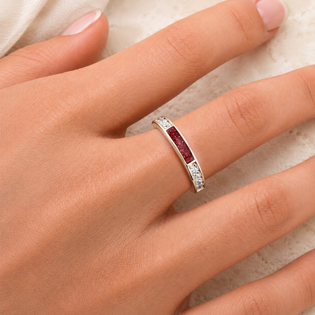 Rose Gold Devotion Ashes Ring - MemoriesMade