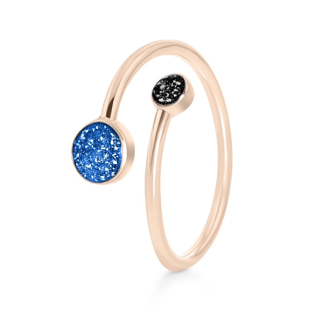Rose Gold Dual Tribute Ashes Ring - MemoriesMade