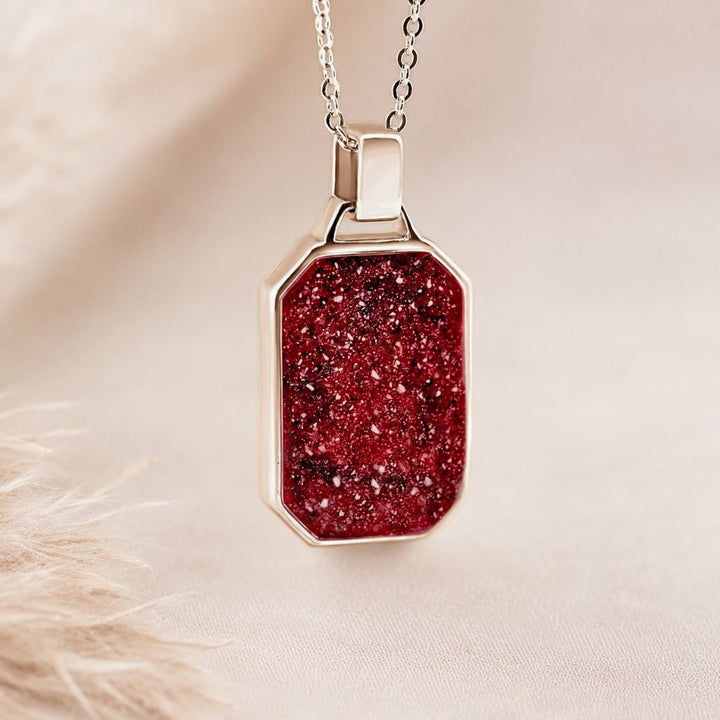 Rose Gold Edge-Cut Ashes Necklace - MemoriesMade