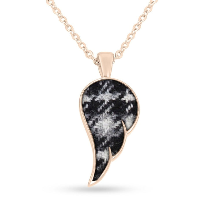 Rose Gold Fabric Keepsake Angel Wing Necklace - MemoriesMade