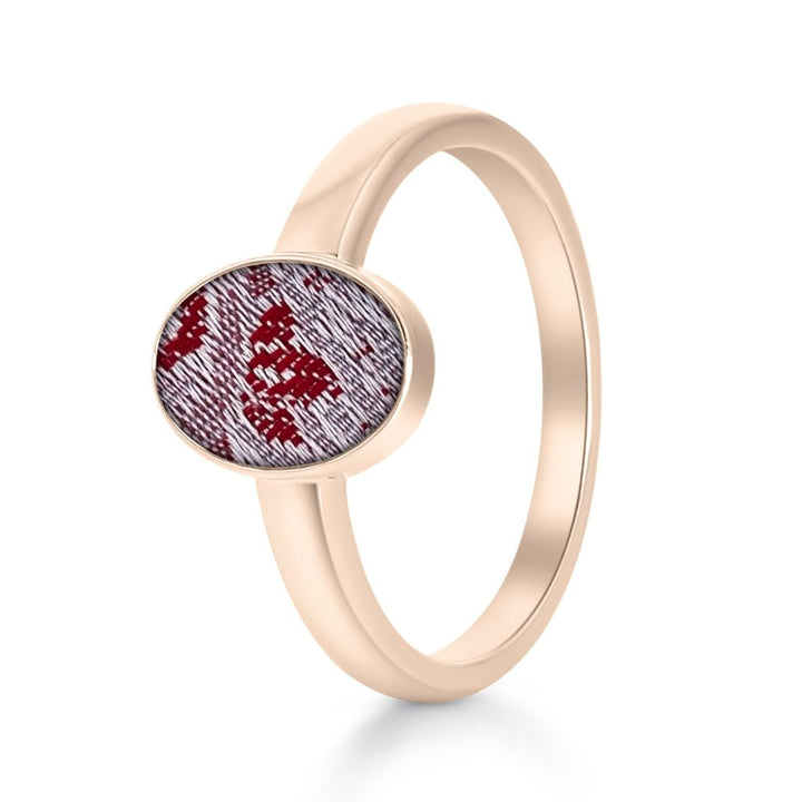 Rose Gold Fabric Keepsake Classic Oval Ring - MemoriesMade