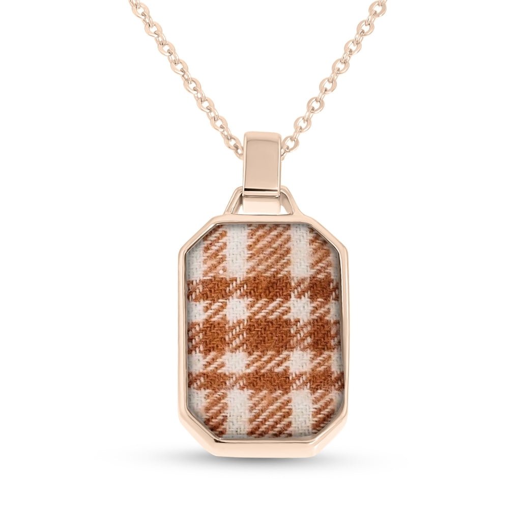 Rose Gold Fabric Keepsake Edge - Cut Necklace - MemoriesMade