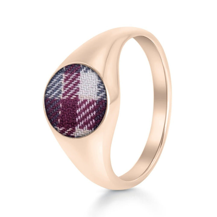 Rose Gold Fabric Keepsake Signet Ring - MemoriesMade