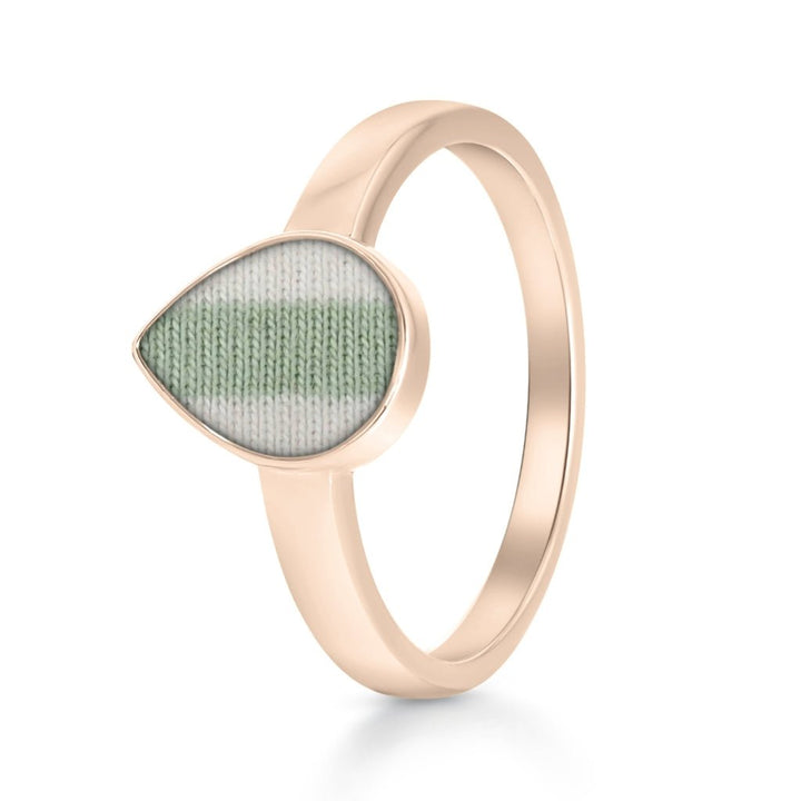 Rose Gold Fabric Keepsake Teardrop Ring - MemoriesMade
