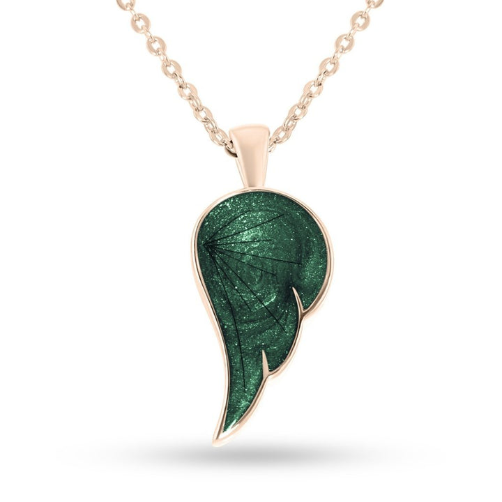 Rose Gold Hair Keepsake Angel Wing Necklace - MemoriesMade