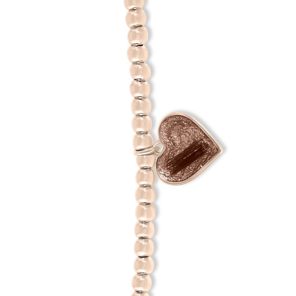 Rose Gold Hair Keepsake Beaded Heart Charm Bracelet - MemoriesMade