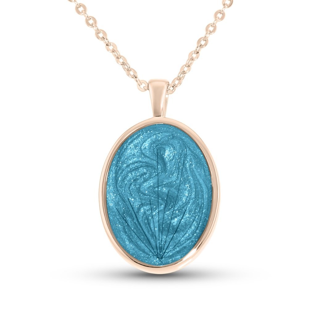 Rose Gold Hair Keepsake Oval Necklace - MemoriesMade