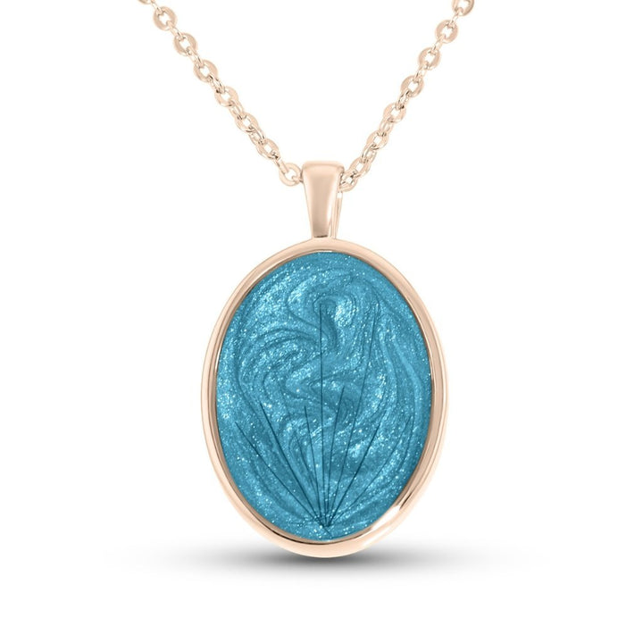 Rose Gold Hair Keepsake Oval Necklace - MemoriesMade