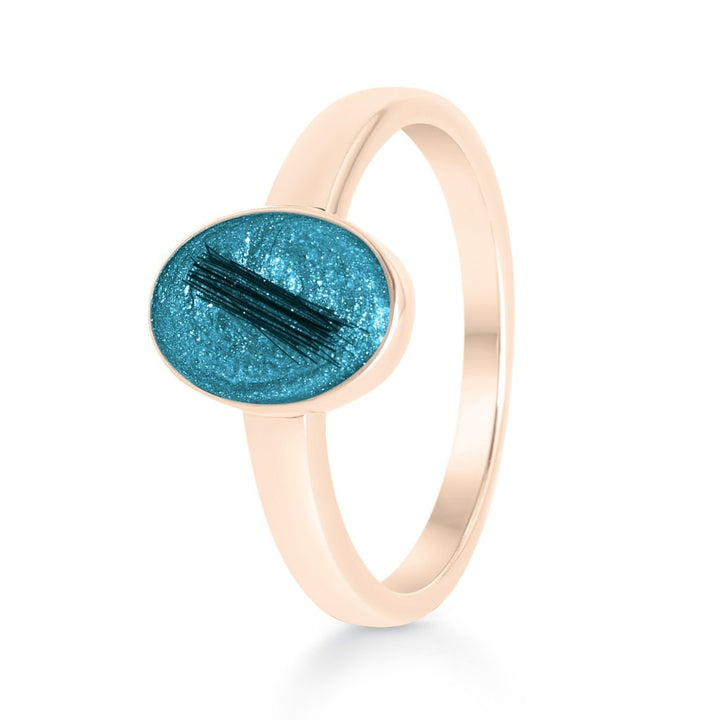 Rose Gold Hair Keepsake Oval Ring - MemoriesMade