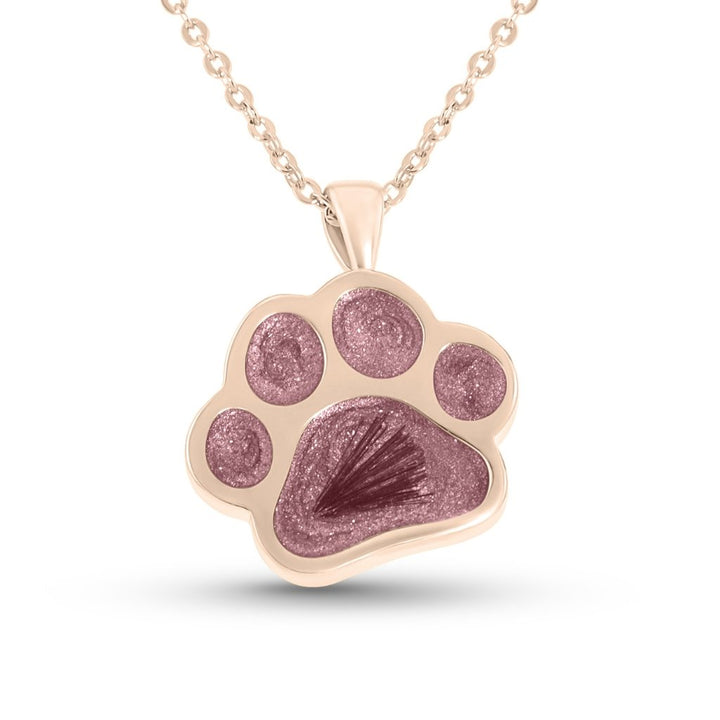 Rose Gold Hair Keepsake Pawprint Necklace - MemoriesMade