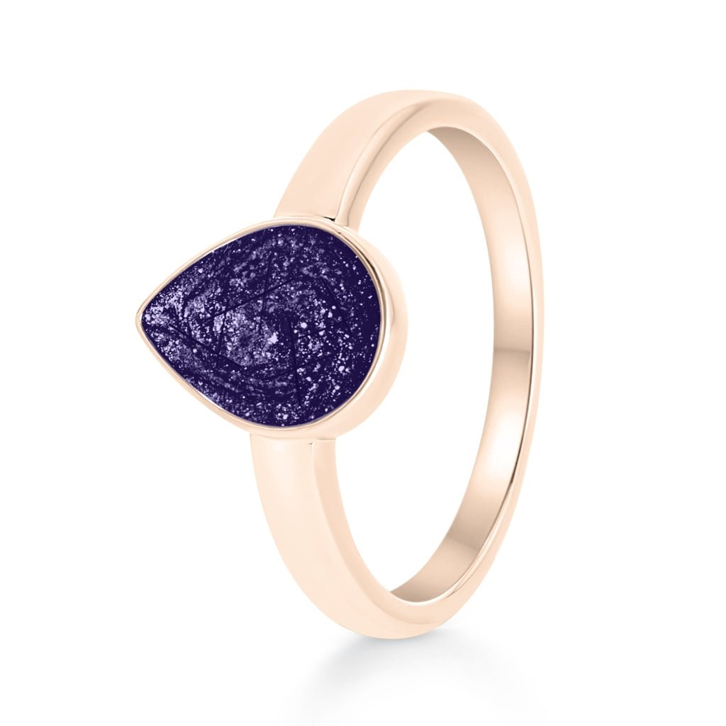 Rose Gold Hair Keepsake Teardrop Ring - MemoriesMade