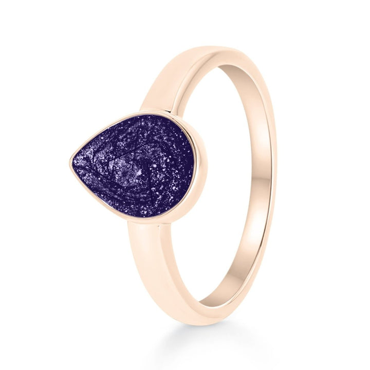 Rose Gold Hair Keepsake Teardrop Ring - MemoriesMade