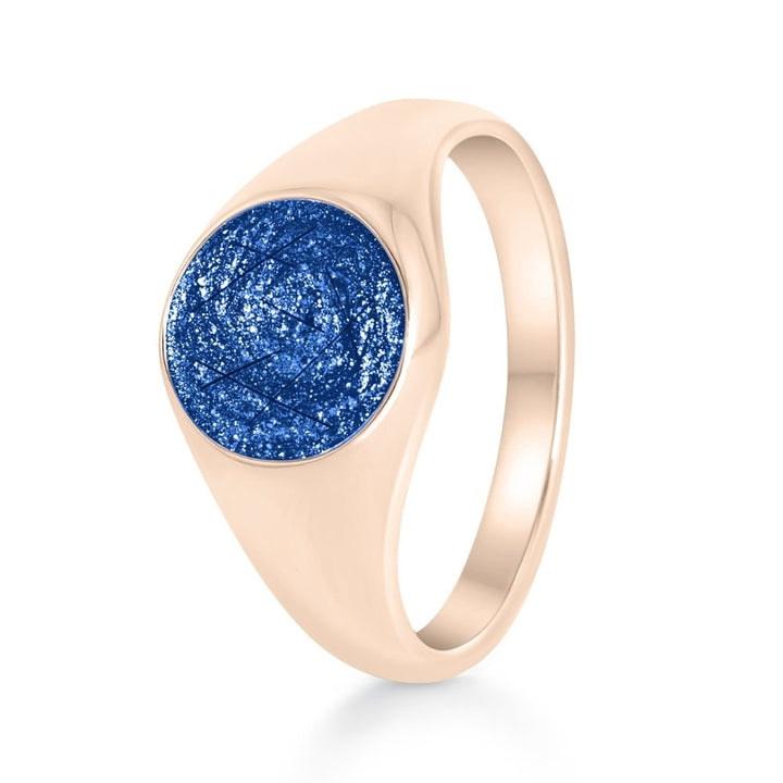 Rose Gold Hair Keepsake Tribute Signet Ring - MemoriesMade