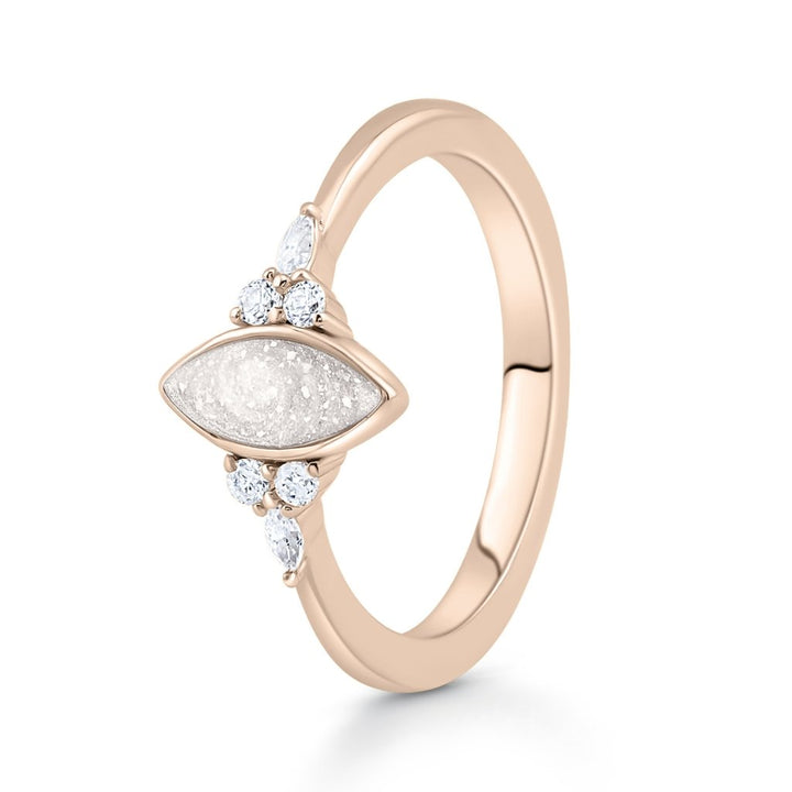 Rose Gold Harmony Marquise Ashes Ring - MemoriesMade
