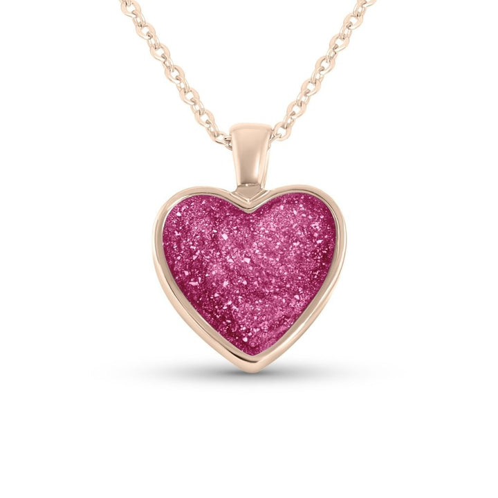 Rose Gold Heart Ashes Necklace - MemoriesMade