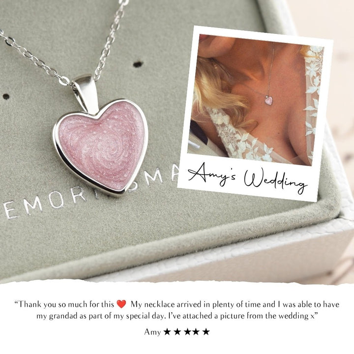 Rose Gold Heart Ashes Necklace - MemoriesMade