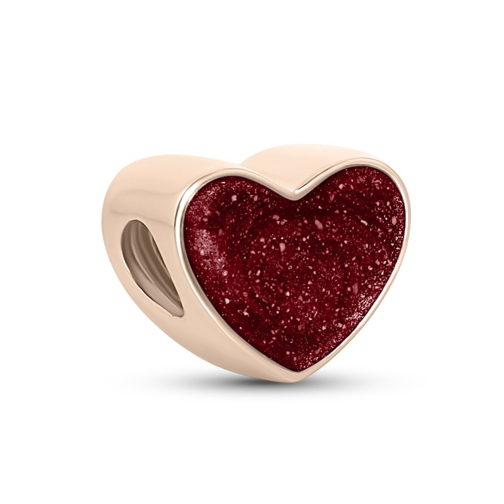 Rose Gold Pandora - Compatible Heart Ashes Charm - MemoriesMade