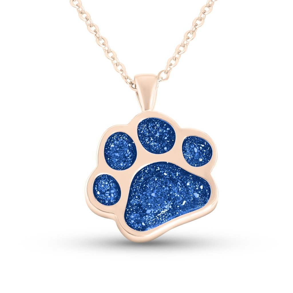 Rose Gold Pawprint Ashes Necklace - MemoriesMade